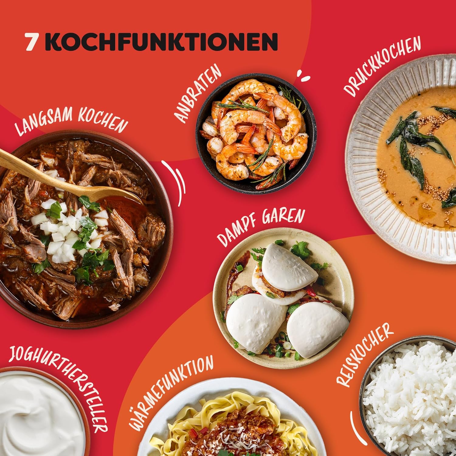 Instant Pot programmeerbare 7-in-1 elektrische snelkookpan Over dit item Een 7-in-1 multifunctionele kooktoestel: snelkookpan, slow cooker, rijstkoker, braden/bruinen, yoghurtbereider, stoompan, warmhoudapparaat. Merk Instant Pot Capaciteit 5,7 Liter Mate