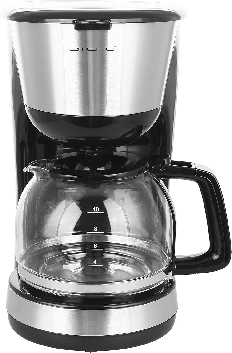 Emerio CME-122933, filterkoffiezetapparaat Compact design: filterkoffiezetapparaat met glazen kan voor ca. 10 kopjes Individueel koffiegenot: volledige aroma-ontwikkeling dankzij optimale zettemperatuur, voor volledig genot en warme koffie Eenvoudig in ge