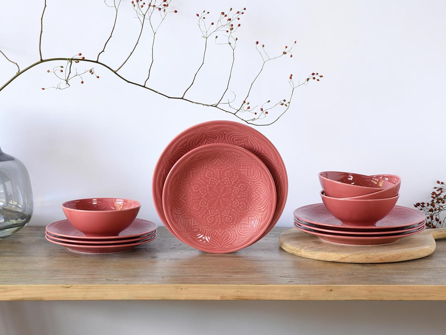 CreaTable, 21625, serie Orient Mandala, 2-delige serviesset, bordenset van porselein, vaatwasser- en magnetronbestendig, Made in Europe ✅ Elegante platenset: je krijgt hier een prachtige 2-delige platenset in een elegante ovale vorm met een diameter van 2
