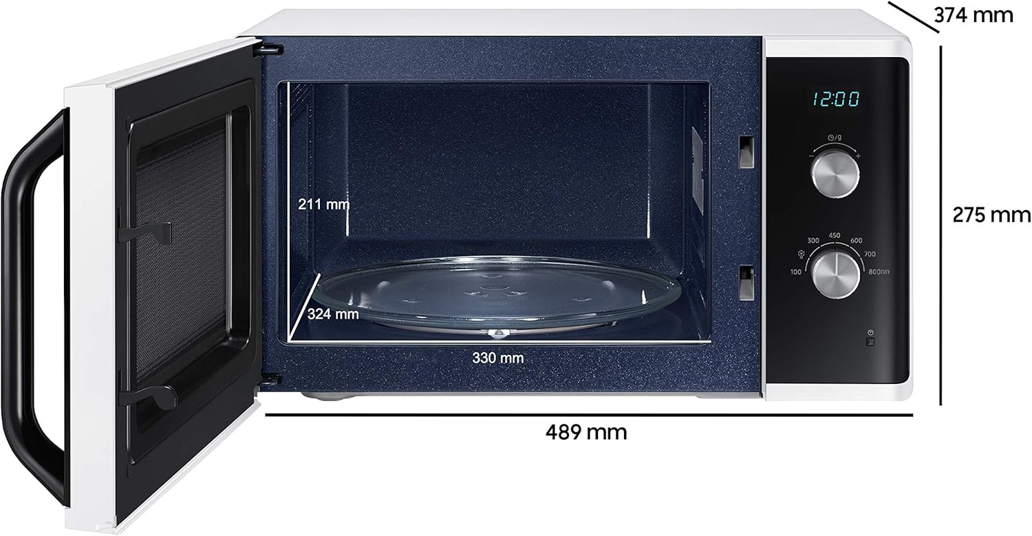Samsung MW3500 Magnetron MS23K3614AW/EG/800 W/23 l ovenruimte/48,9 cm breed/krasbestendige keramische emaille binnenruimte/6 vermogensniveaus/wit Samsung MW3500 MS23K3614AW/EG magnetron, 800 W, 23 l ovenruimte, 48,9 cm breedte, krasbestendige keramische e