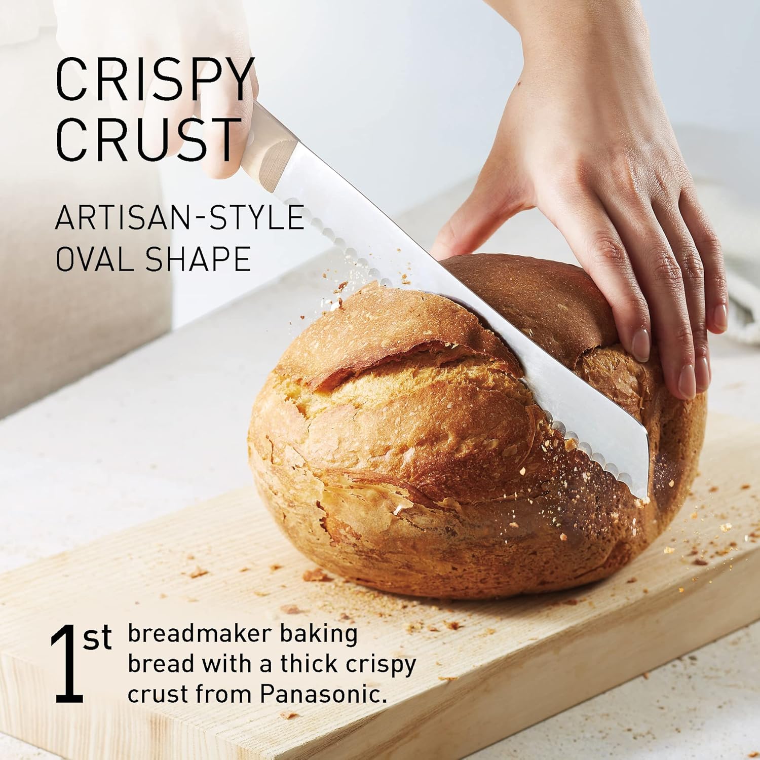 Panasonic broodbakmachine knapperig brood Croustina SD-ZF2010KXF, De enige broodbakmachine die je een knapperig en goudkleurig brood kan maken. met 18 programma's en uitgestelde start. Een nieuw ontwerp voor ronde en knapperige broden. 7 speciale programm