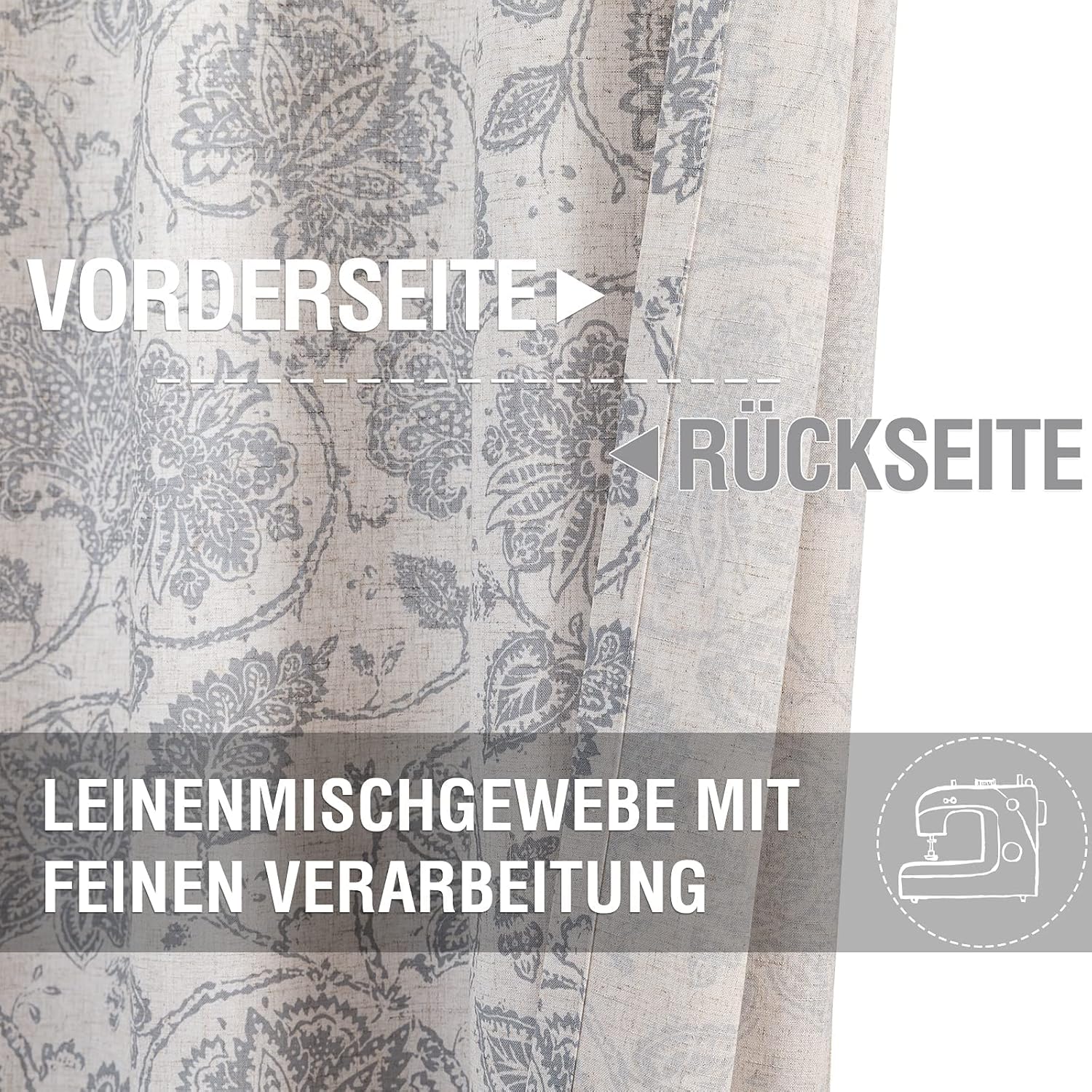 TOPICK Bloemen Keuken Gordijnen 61 cm Drop Linnen Doorschijnend Korte Cafe Botanische Print Kleine Raam Rod Pocket voor Wasruimte Badkamer 2 Panelen Verbena Grijs Verpakking: je ontvangt 2 gordijnen van 85% polyester+15% linnen. De afmetingen per stuk zij