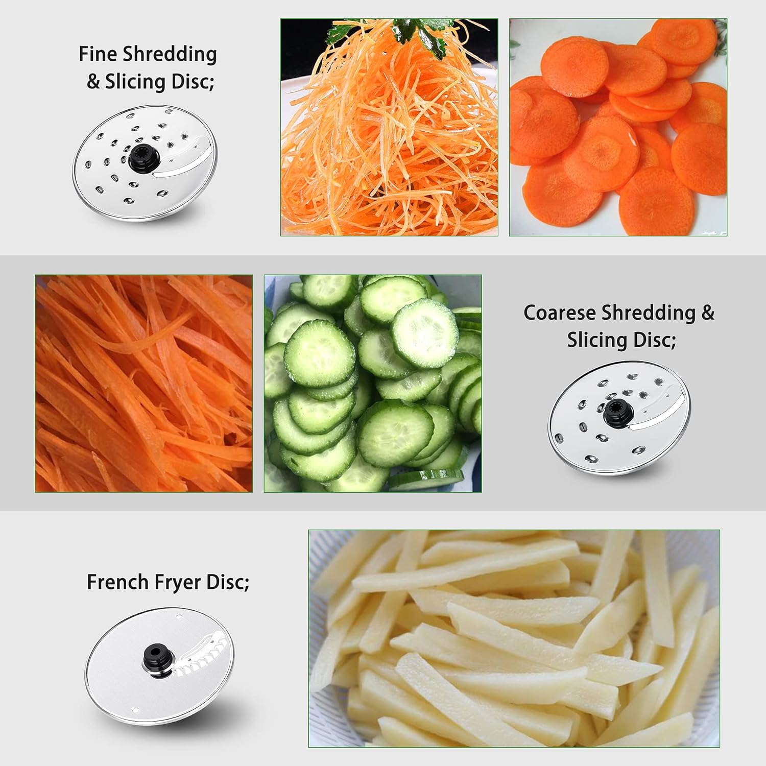 SNDOAS Keukenmachine, 1100 W Food processor, Mengkom van 3,2 liter, Deegkneden, Keukenmachine hakmolen, 1,5 l mixer, Molen, Zilver Multifunctionele Keukenmachine: SNDOAS keukenmachines zilver YYFP405SL kan kneden, hakken, fijn of uitgebreid snijden, mixen