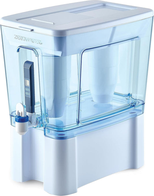 ZeroWater 12,3 liter - kant-en-klare 5-traps waterfilterdispenser Nieuw ontworpen 12,3 liter 5-fasen filtratieapparaat met Ready-Read technologie. Met de geïntegreerde TDS-meter kun je direct het niveau van opgeloste vaste stoffen controleren voordat je w