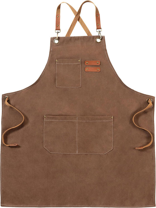 Canvasschorten, Werkschorten voor Mannen en Vrouwen, Chef-kokschorten met Verstelbare Riem en 3 Zakken, Schort voor Servers, Keuken, Koken, Bakken, Kunstenaar, Schilderen, Gekruiste Productgegevens Onderhoudsvoorschriften Machinewas Type sluiting Trekkoor
