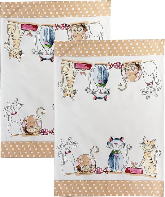 Theedoeken Set van 2 Absorberend Katoen 70cm x 50cm Over dit item DUURZAME EN ABSORBERENDE KEUKENHANDOEKEN: Onze keukendoeken set met katten thema zijn gemaakt van 100% kwaliteitskatoen en zorgen voor superieure absorptie. Ze zijn allemaal voorzien van ee