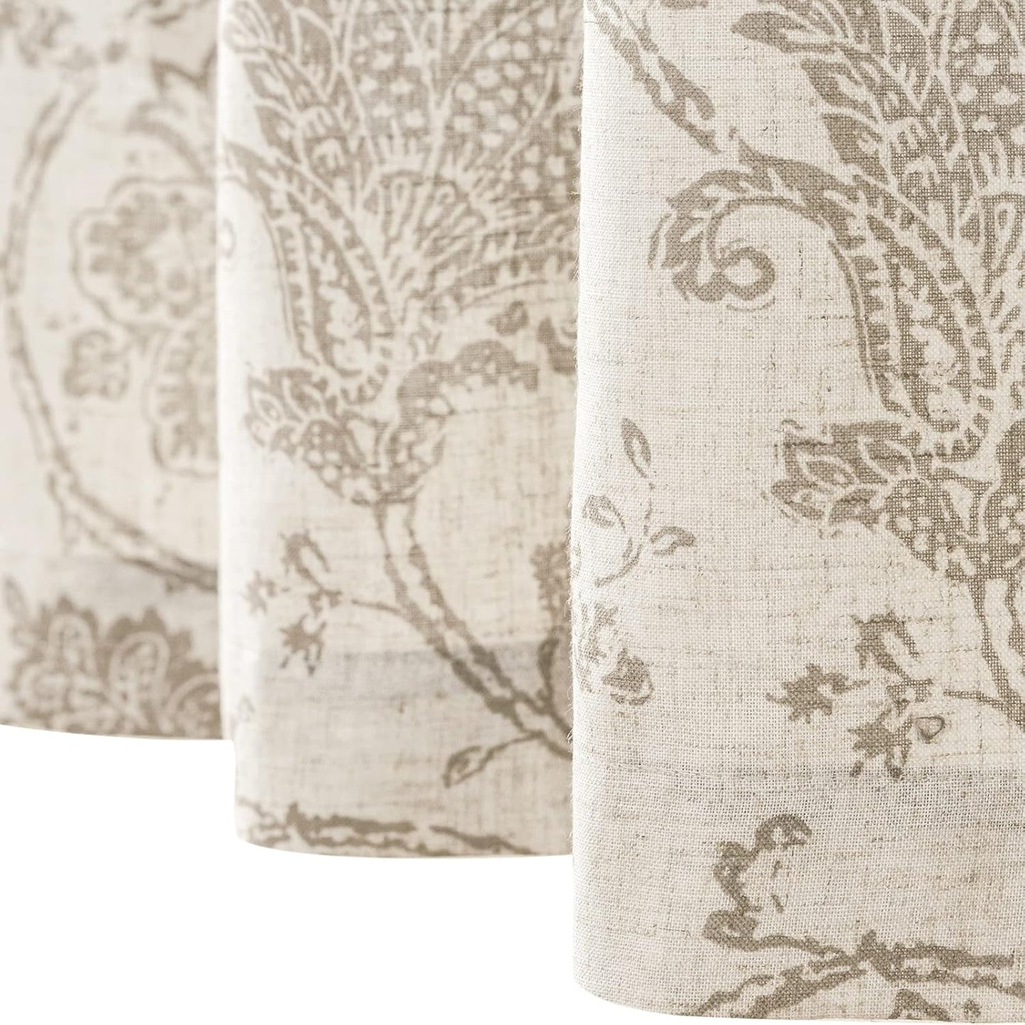 TOPICK Bloemen Keuken Gordijnen 61 cm Drop Linnen Doorschijnend Korte Cafe Botanische Print Kleine Raam Rod Pocket voor Wasruimte Badkamer 2 Panelen Verbena Grijs Verpakking: je ontvangt 2 gordijnen van 85% polyester+15% linnen. De afmetingen per stuk zij