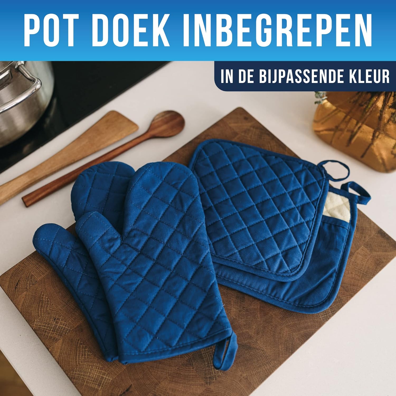 LauterSchutz® Ovenwanten per paar - met siliconen coating voor optimale grip en hittebestendigheid (contactwarmte: 250°C) in diverse kleuren (Gekleurd/lichtblauw) ✅ LauterSchutz - DE ORIGINELE, ONTWIKKELD EN ONTWORPELD IN DUITSLAND - De LauterSchutz ovenw