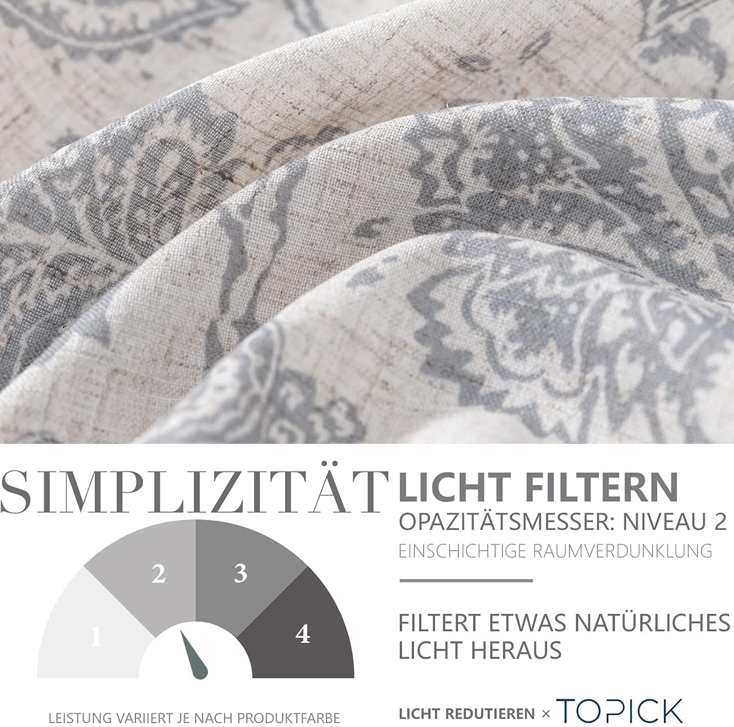TOPICK Bloemen Keuken Gordijnen 61 cm Drop Linnen Doorschijnend Korte Cafe Botanische Print Kleine Raam Rod Pocket voor Wasruimte Badkamer 2 Panelen Verbena Grijs Verpakking: je ontvangt 2 gordijnen van 85% polyester+15% linnen. De afmetingen per stuk zij