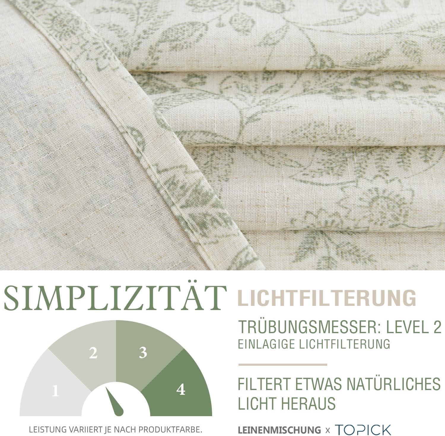 TOPICK Bloemen Keuken Gordijnen 61 cm Drop Linnen Doorschijnend Korte Cafe Botanische Print Kleine Raam Rod Pocket voor Wasruimte Badkamer 2 Panelen Verbena Grijs Verpakking: je ontvangt 2 gordijnen van 85% polyester+15% linnen. De afmetingen per stuk zij