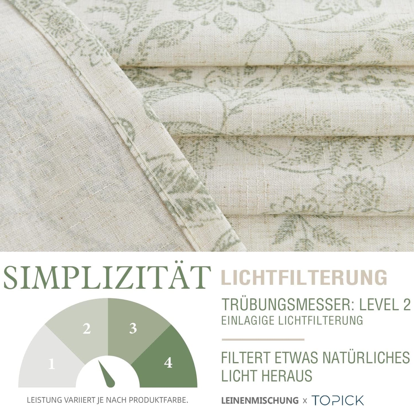 TOPICK Bloemen Keuken Gordijnen 61 cm Drop Linnen Doorschijnend Korte Cafe Botanische Print Kleine Raam Rod Pocket voor Wasruimte Badkamer 2 Panelen Verbena Grijs Verpakking: je ontvangt 2 gordijnen van 85% polyester+15% linnen. De afmetingen per stuk zij