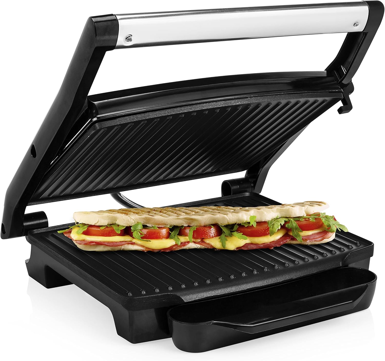 Princess Panini Grill – Zwevend bovendeksel – 30 x 24 cm Zwart Over dit item Bak de lekkerste panini’s en tosti’s dankzij het grote bakoppervlak van 30x24 cm Zwevend bovendeksel zodat ook hamburgers en goedgevulde panini’s gelijkmatig gegrilld worden Dank