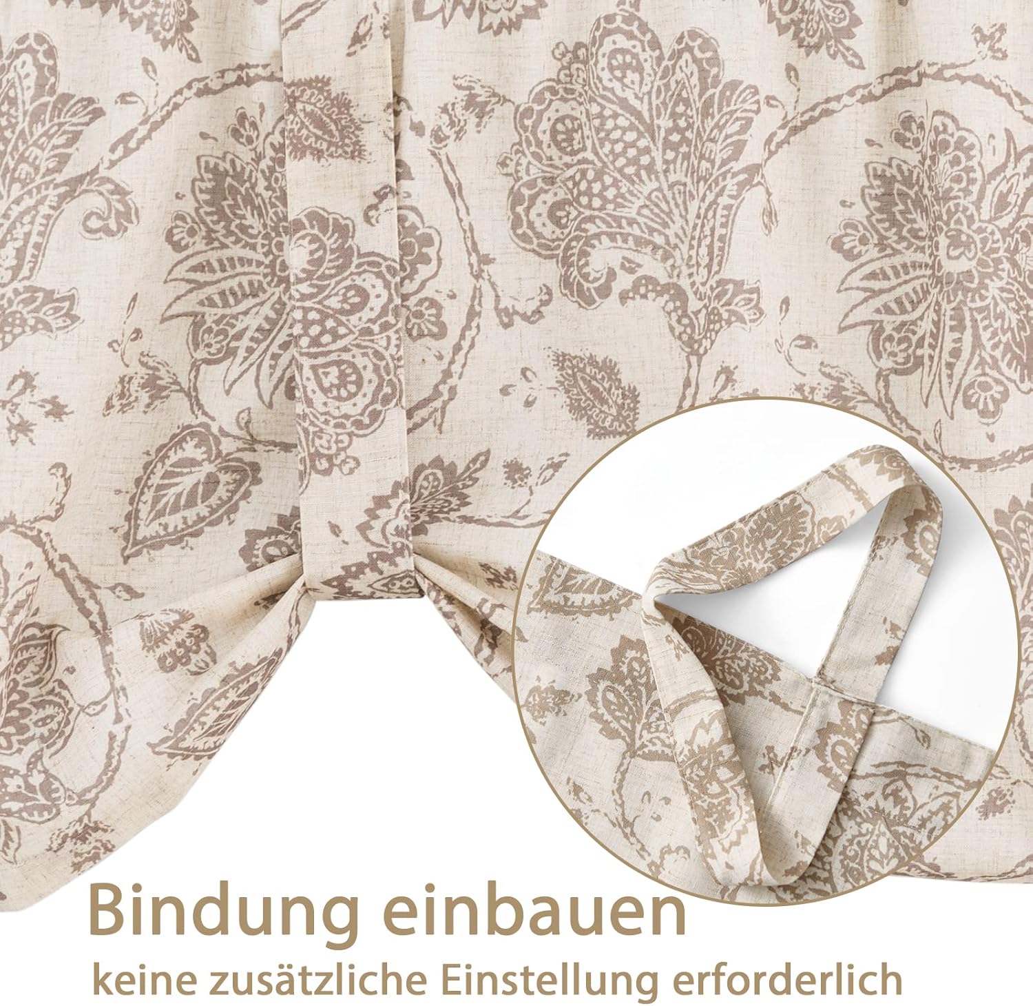 TOPICK Bloemen Keuken Gordijnen 61 cm Drop Linnen Doorschijnend Korte Cafe Botanische Print Kleine Raam Rod Pocket voor Wasruimte Badkamer 2 Panelen Verbena Grijs Verpakking: je ontvangt 2 gordijnen van 85% polyester+15% linnen. De afmetingen per stuk zij