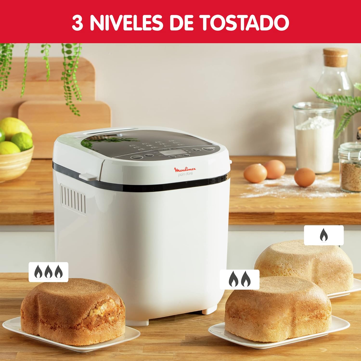 Moulinex Machine à OW210130 Pain Doré broodbakmachine, kunststof,eén maat, wit 1 stuk(s) Keukenmachine Binnenshuis › Meer productgegevens bekijken Spanning 240 Volt Kleur Roestvrij staal Gewicht van item 3,8 Kilogram Productafmetingen 29D x 31B x 29H cent