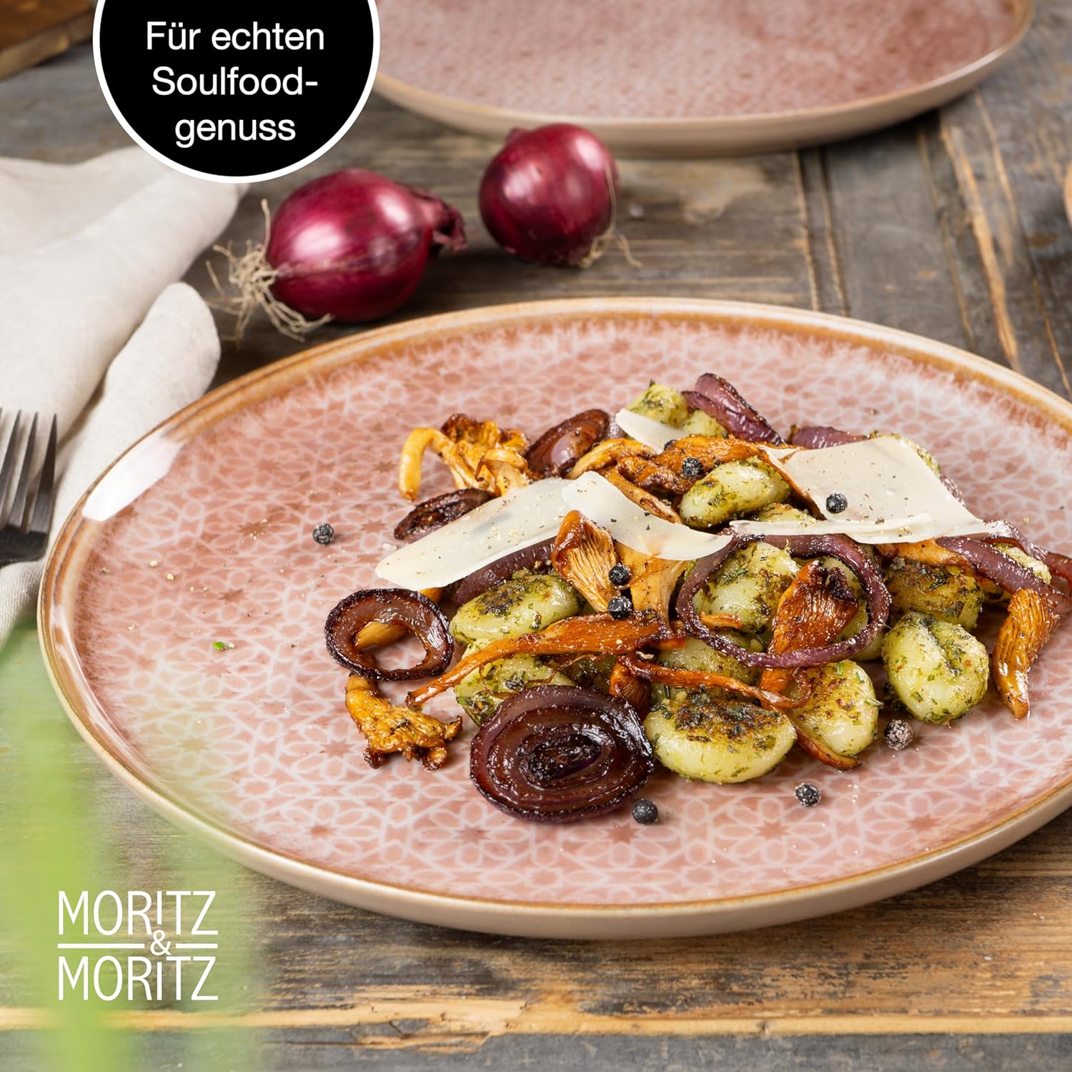 Moritz & Moritz TERRA 18-delige serviesset voor 6 personen, bordenset in zacht roze, van hoogwaardig porselein, serviesset voor 6 personen, elk 6 x platte borden, dessertborden en kommen 18-delige serviesset verander elke maaltijd in een onvergetelijke er