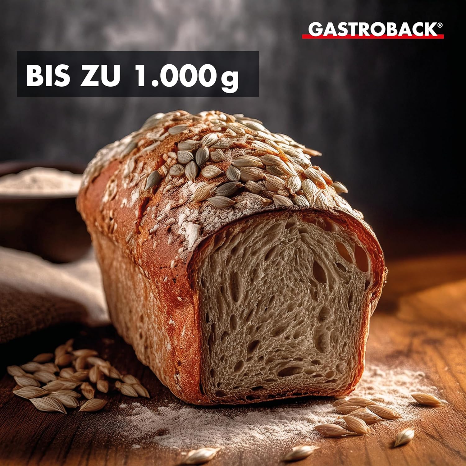 Gastroback 42823 Design broodbakmachine Advanced Productbeschrijving Gastroback 42823 Design broodbakmachine Advanced, roestvrij staal, 18 programma's, automatisch ingrediëntenvak, voor 500 g, 750 g en 1.000 g brood, kijkvenster, timer, 18/8, zilver Inhou