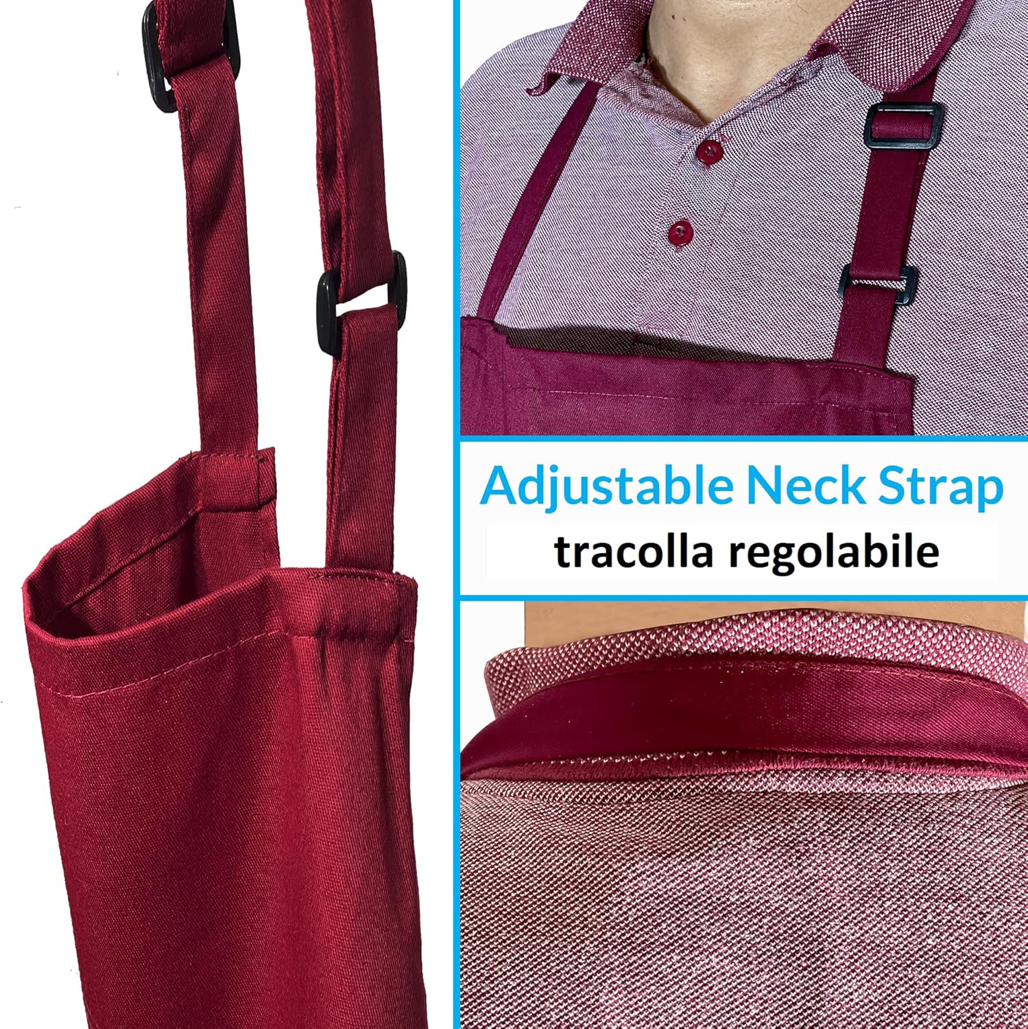 2 Stuks Chef Schort Waterdichte Schort met 3 Zakken Over dit item 💕65% polyester / 35% katoen beste mix voor schorten die bekend staan om hun duurzaamheid. Zij vervagen niet zo snel, verliezen snel hun vorm, kijken langer als nieuw, zijn minder naar vore