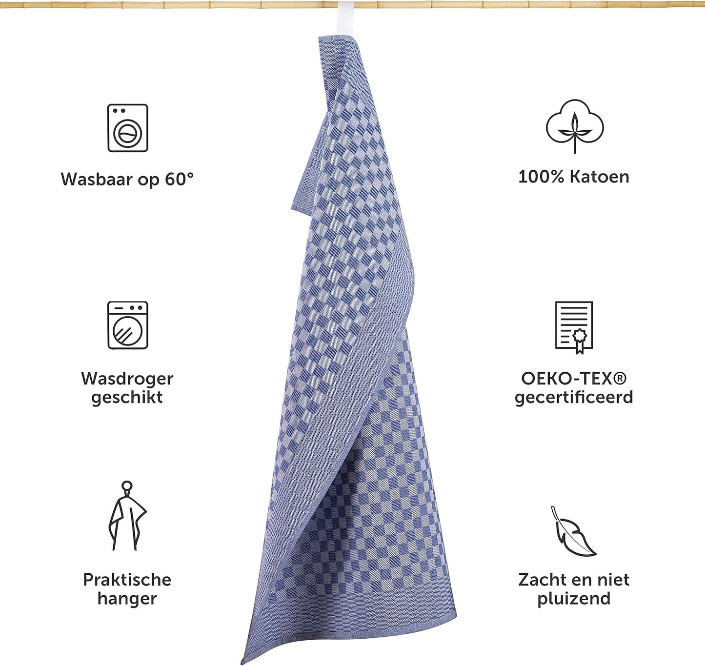 Blumtal - Set van 10 Theedoeken - 100% Katoen - 50 x 70 cm - Grijs Geruit - Hoogwaardige handdoekenset IDEAAL FORMAAT: De Blumtal theedoeken zijn 50 x 70 cm. Omdat je aan keukendoeken nooit genoeg kunt hebben, bieden wij onze Blumtal handdoeken aan in set