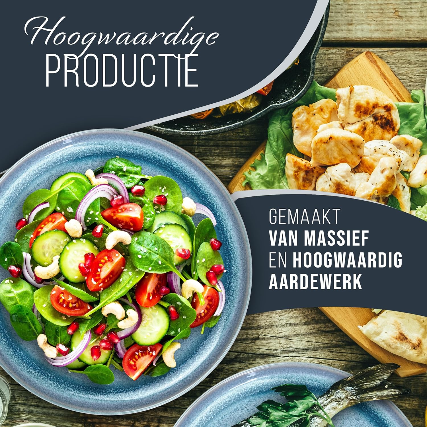 Aardewerk Servies Set Ibiza 36-delig - Vaatwasser-, Magnetron- en Krasbestendig Servies - Moderne Kommen en Borden Set voor 12 Personen - Tafelservice Pure Living in Licht Beige-blauw Deze 36-delige beige-blauwe servies set voor 12 personen combineert ele