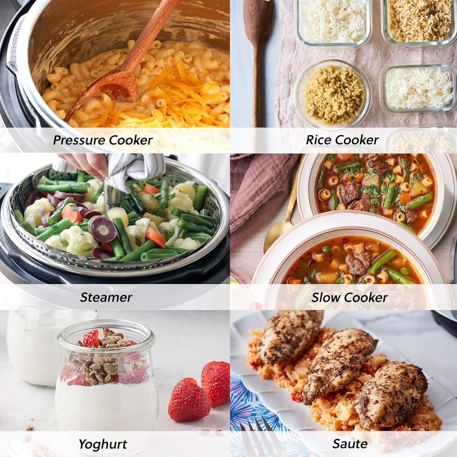 Instant Pot programmeerbare 7-in-1 elektrische snelkookpan Over dit item Een 7-in-1 multifunctionele kooktoestel: snelkookpan, slow cooker, rijstkoker, braden/bruinen, yoghurtbereider, stoompan, warmhoudapparaat. Merk Instant Pot Capaciteit 5,7 Liter Mate