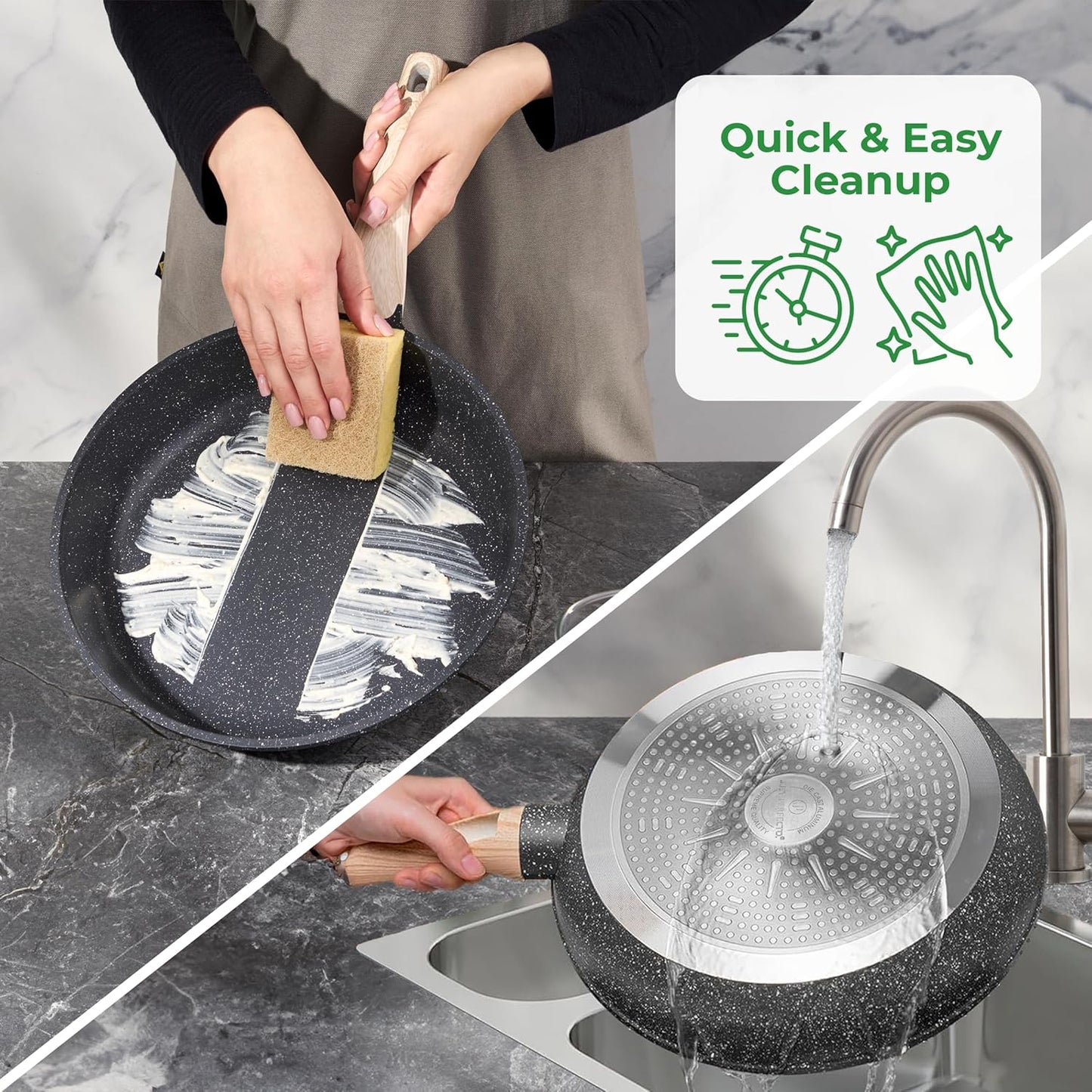 Just Perfecto Pannenset Inductie Non-Stick Pannen - Glazen Deksel Over dit item Ongeëvenaarde Kwaliteit: Onze pannensets zijn met precisie vervaardigd van hoogwaardige materialen, waaronder duurzaam roestvrij staal en innovatieve anti-aanbaklagen. Hierdoo
