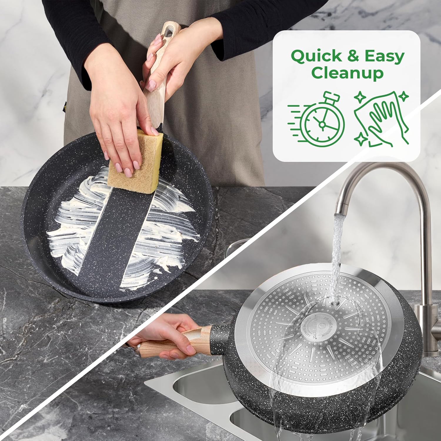 Just Perfecto Pannenset Inductie Non-Stick Pannen - Glazen Deksel Over dit item Ongeëvenaarde Kwaliteit: Onze pannensets zijn met precisie vervaardigd van hoogwaardige materialen, waaronder duurzaam roestvrij staal en innovatieve anti-aanbaklagen. Hierdoo